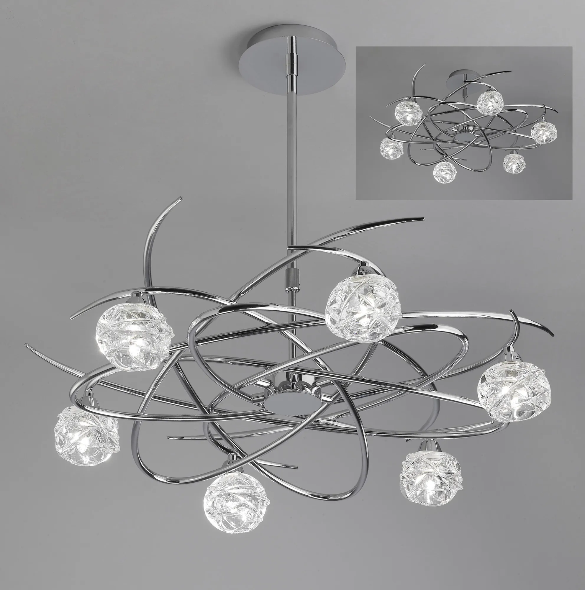 Maremagnum Polished Chrome Ceiling Lights Mantra Multi Arm Fittings Maremagnum Polished Chrome Ceiling Lights Mantra Multi Arm Fittings